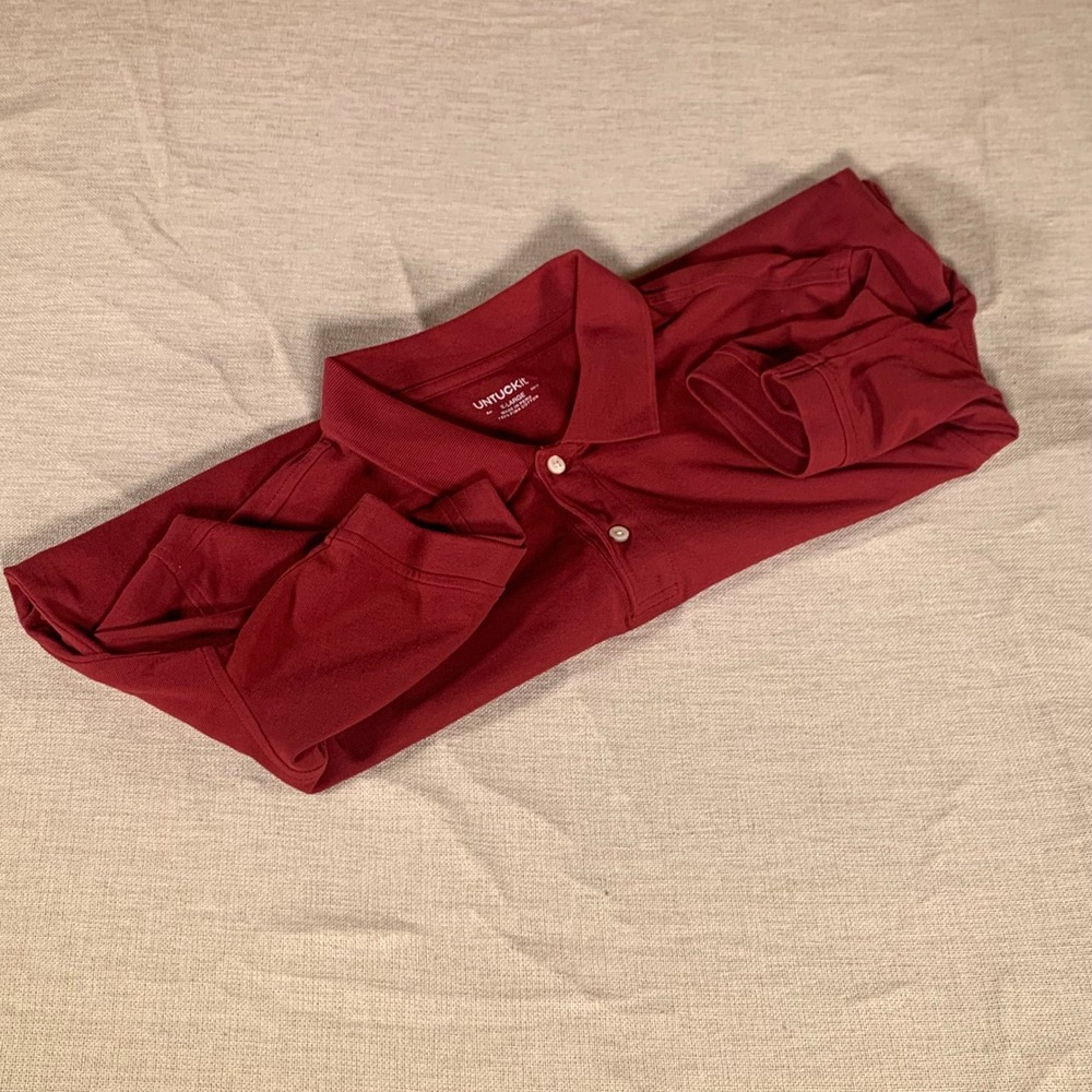 UNTUCKit Gondola‎ Polo Shirt Mens XL Dark Red Pima Cotton Short Sleeve 30167